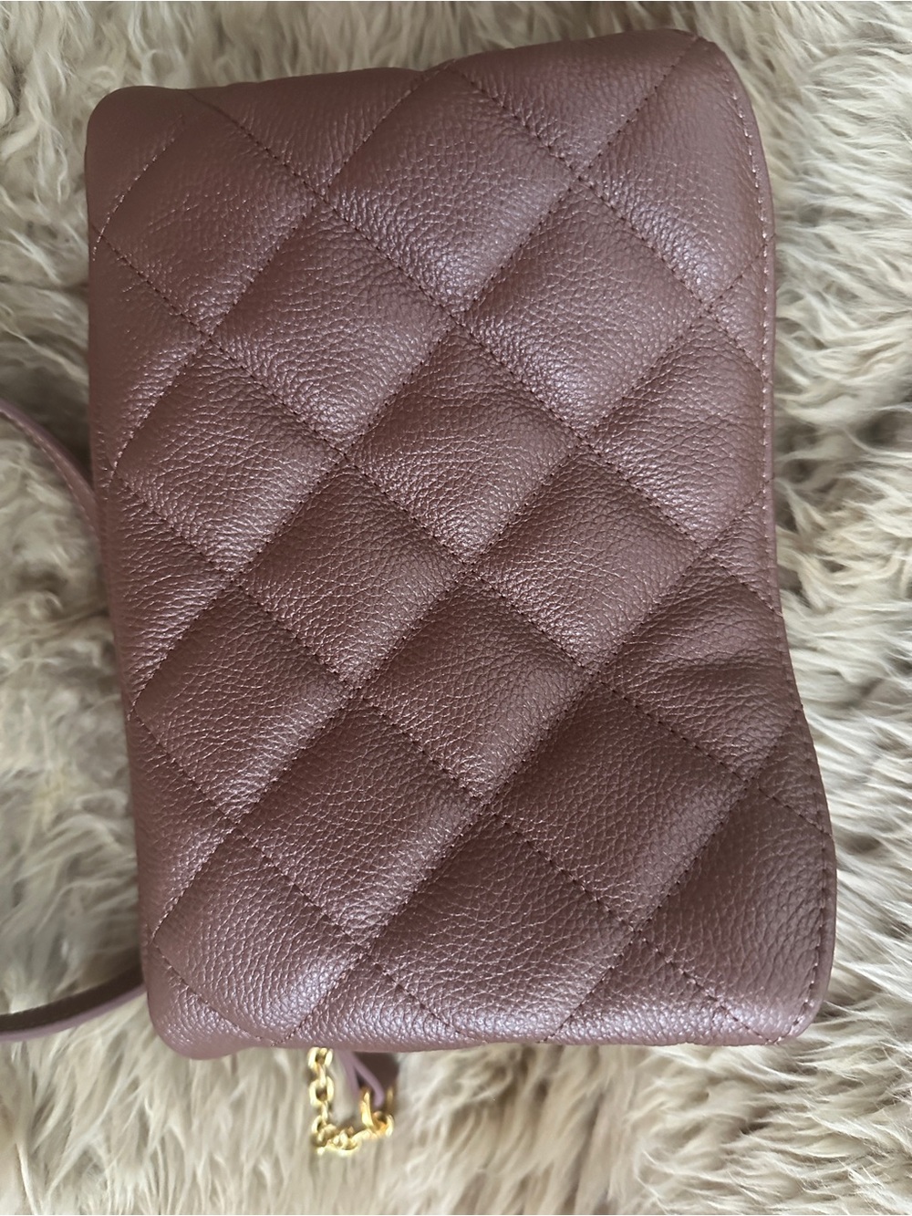 Joy Mangano Quilted Leather Crossbody Bag in chocolate bronze - Picture 2 of 4